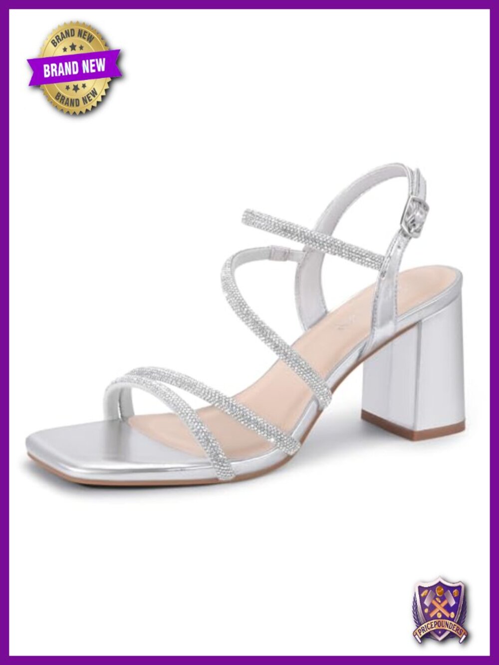 Strappy Heeled Sandals 3 Inch Chunky Block Square Open Toe Ankle Strap Heels